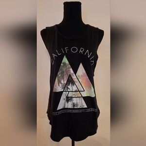 One Clothing Los Angeles Black‎ Graphic Muscle Tank Tee w/Cali Print (Size M)